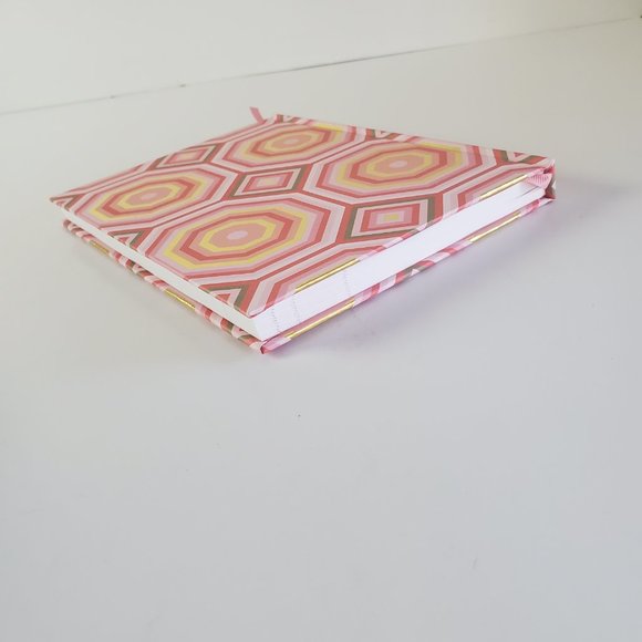 World Market Pink Lined Geometric Hardcover Journal 80 Pages Never Used - Picture 6 of 9
